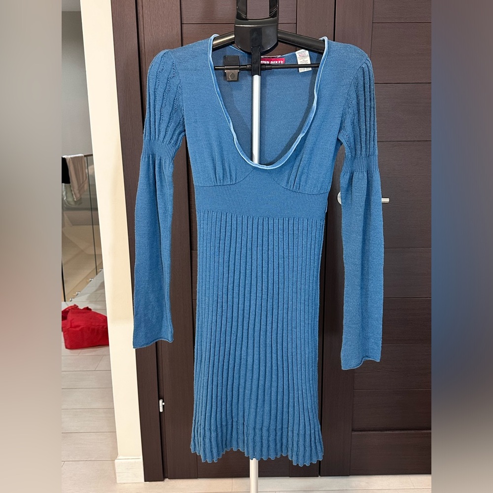 Miss Sixty Teal Long Sleeve Dress